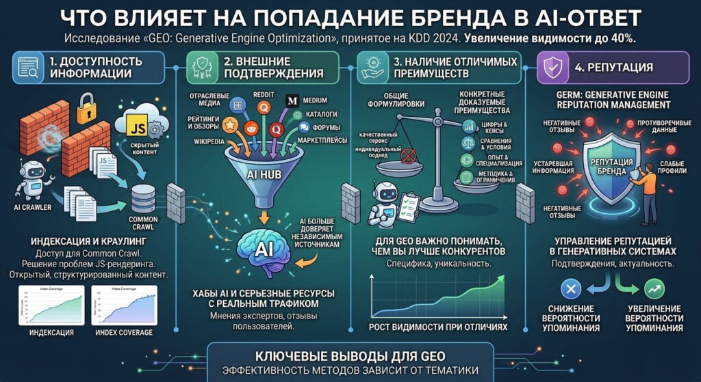 Что влияет на попадание бренда в AI-ответ