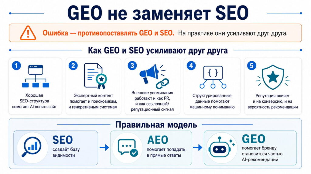 GEO не заменяет SEO