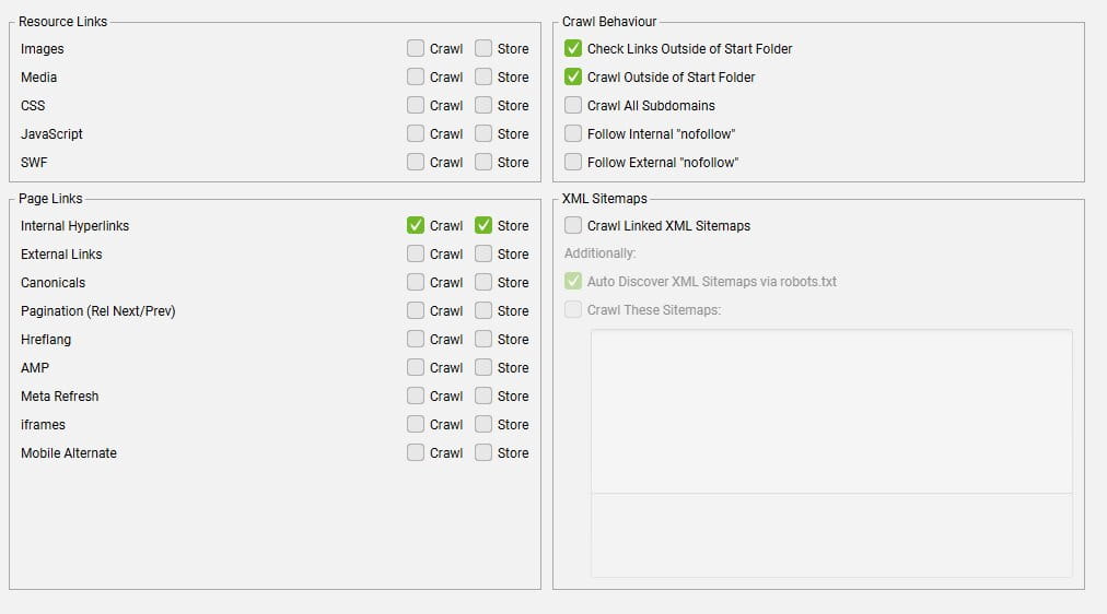Link Score Configuration
