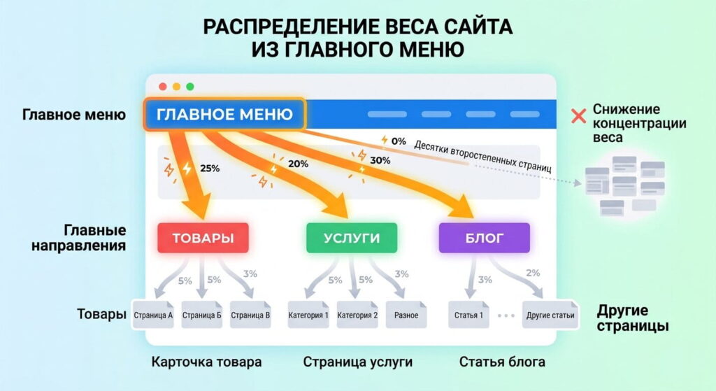 Ссылки из меню